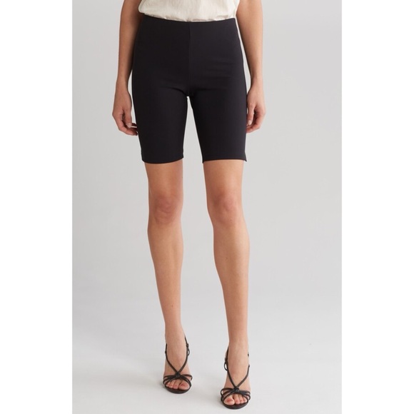 Theory Solid Bike Shorts in Black - Picture 1 of 9